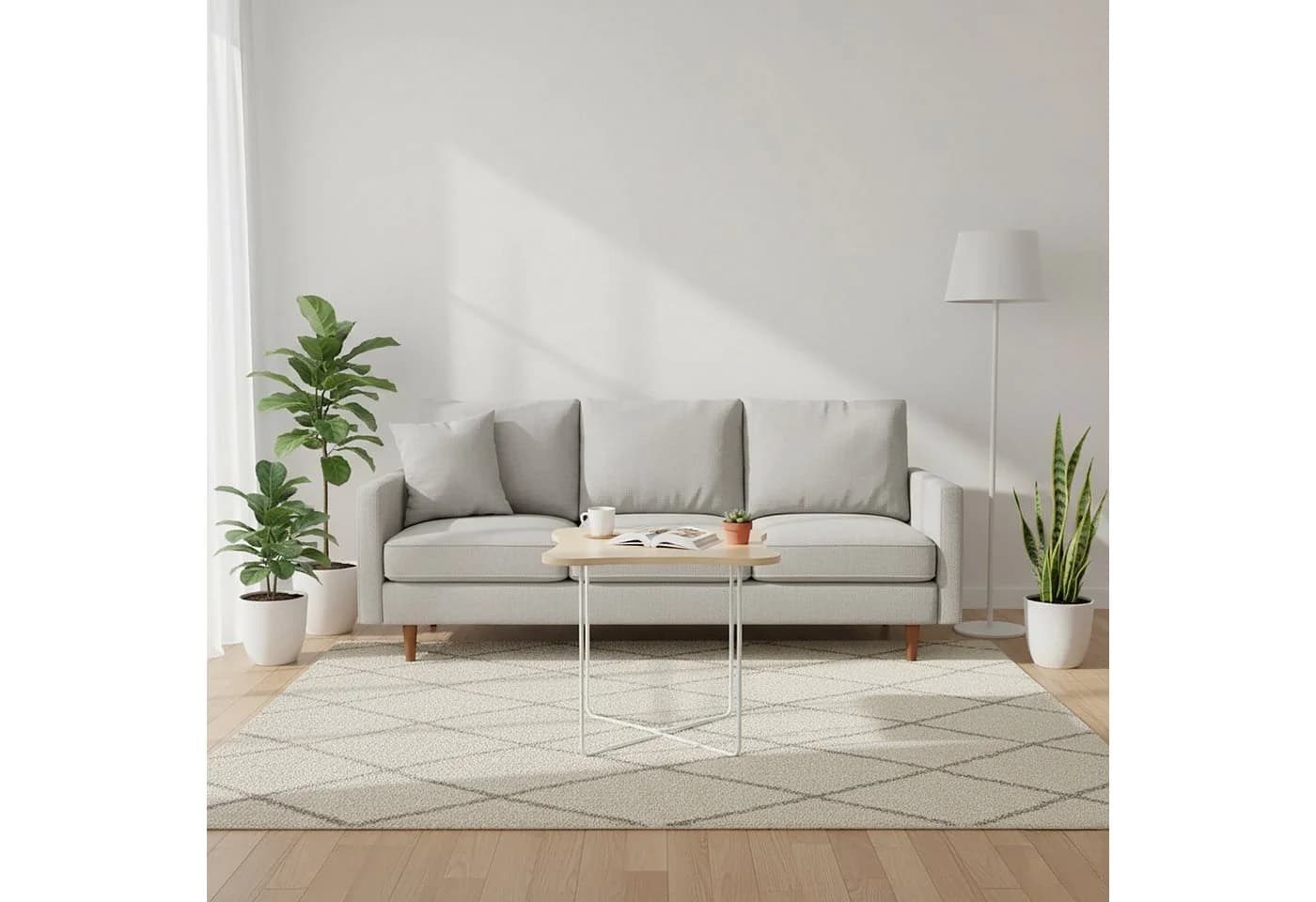 relaxdays Beistelltisch Skandi Design Weiß Holzoptik