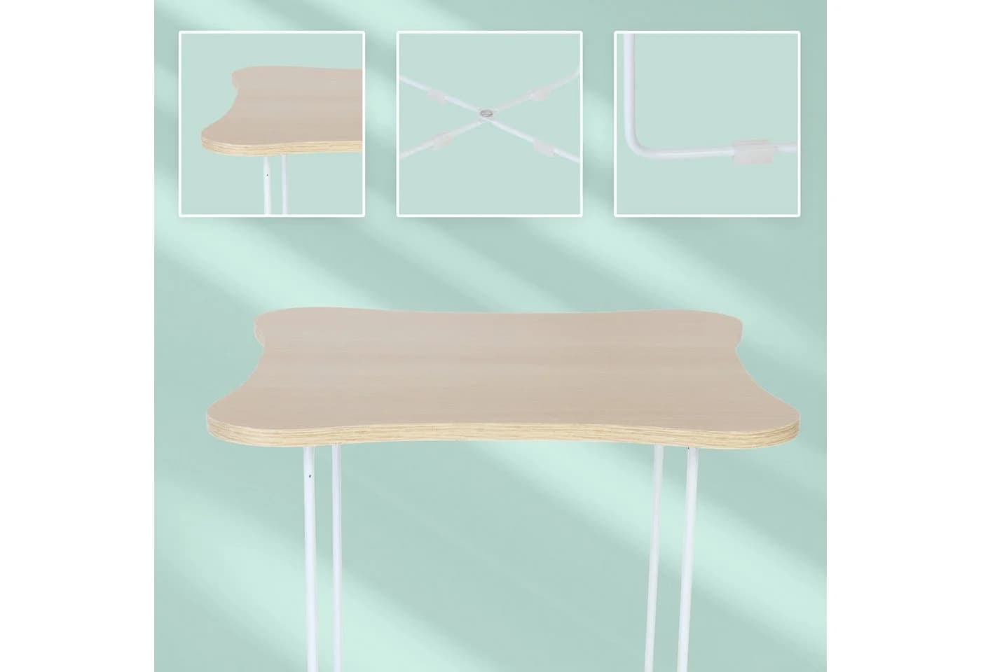 relaxdays Beistelltisch Skandi Design Weiß Holzoptik - Bild 5