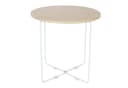relaxdays Beistelltisch Skandi Design Rund Weiß Holzoptik Bild 2