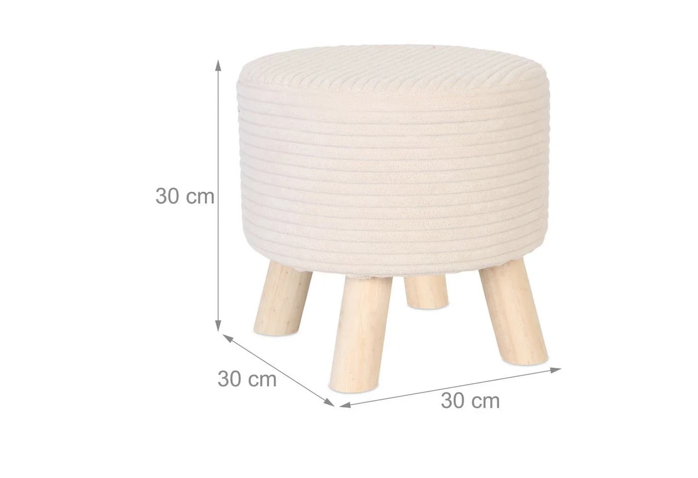 relaxdays Sitzhocker Cord Beige - Bild 4