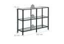 relaxdays Konsolentisch mit 3 Glasablagen, Schwarz Bild 4