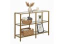 relaxdays Konsolentisch mit 3 Glasablagen Gold Bild 2