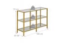 relaxdays Konsolentisch mit 3 Glasablagen Gold Bild 4