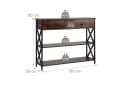 relaxdays Konsolentisch mit Schublade, Dunkelbraun, Industrial-Style Bild 4