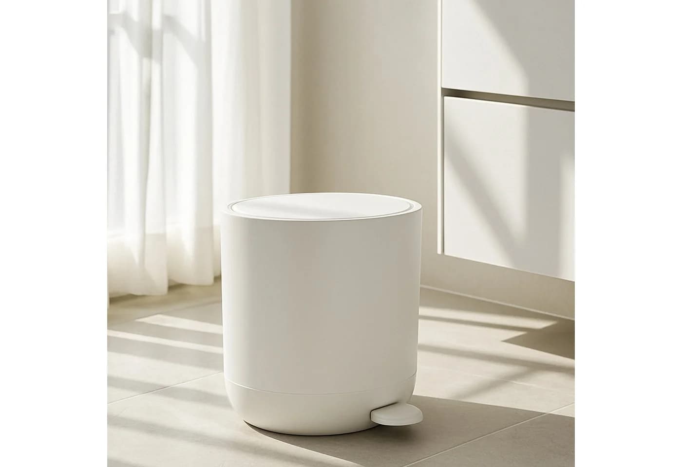 relaxdays Kosmetikeimer mit Softclose 7l, weiß