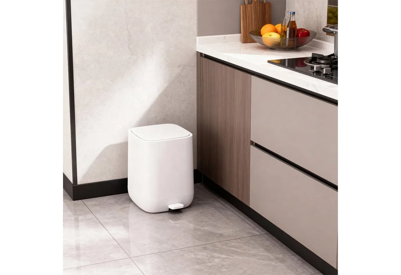 relaxdays Kosmetikeimer Mülleimer 9 Liter weiß - Bild 5