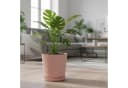 relaxdays Blumentopf mit Untersetzer 2er Set Altrosa Bild 1