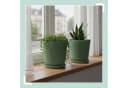 relaxdays Blumentopf mit Untersetzer 2er Set Salbei Bild 3