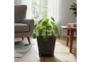 relaxdays Blumentopf mit Untersetzer 2er Set Dunkelgrau Bild 1