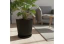 relaxdays Blumentopf mit Untersetzer 2er Set Schwarz Bild 1