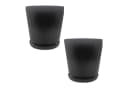 relaxdays Blumentopf mit Untersetzer 2er Set Schwarz Bild 2