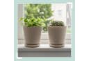 relaxdays Blumentopf mit Untersetzer 2er Set Beige Bild 3