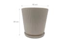 relaxdays Blumentopf mit Untersetzer 2er Set Beige Bild 4