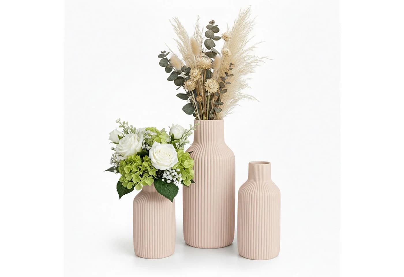 RELAXDAYS Tischvase Vasen 3er Set Keramik Beige - Bild 2