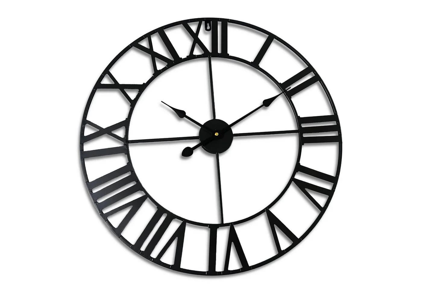 relaxdays Wanduhr mit römischen Zahlen Schwarz - Bild 2