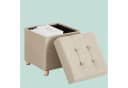relaxdays Stauraumhocker Beige mit Stauraum Bild 5