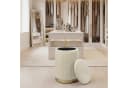 relaxdays Stauraumhocker Beige Samt mit Stauraum Bild 3