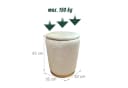 relaxdays Stauraumhocker Beige Samt mit Stauraum Bild 4