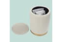 relaxdays Stauraumhocker Beige Samt mit Stauraum Bild 5
