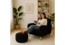 relaxdays Pouf mit Cordbezug, Schwarz, Boho-Design Bild 1