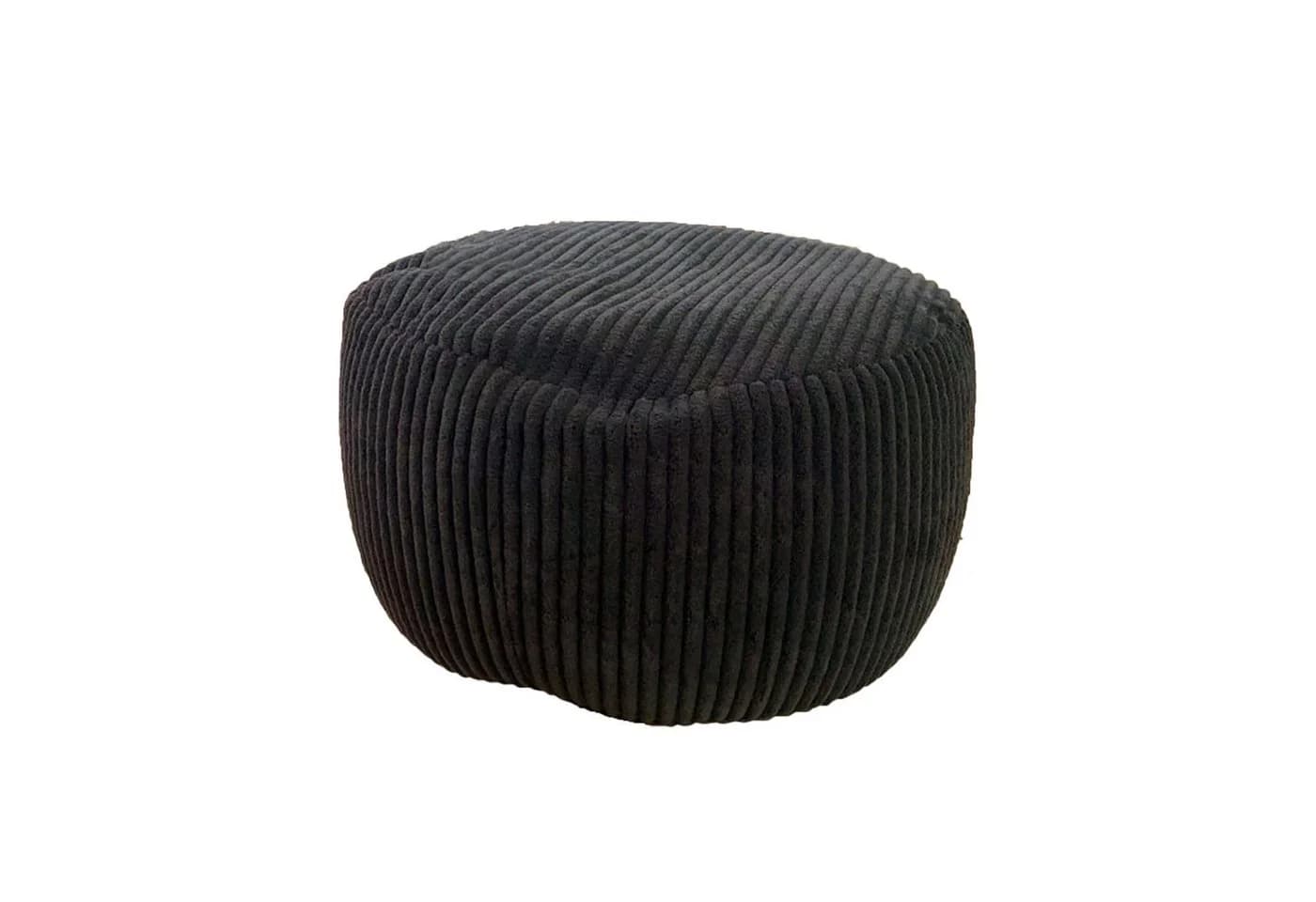relaxdays Pouf mit Cordbezug, Schwarz, Boho-Design - Bild 2