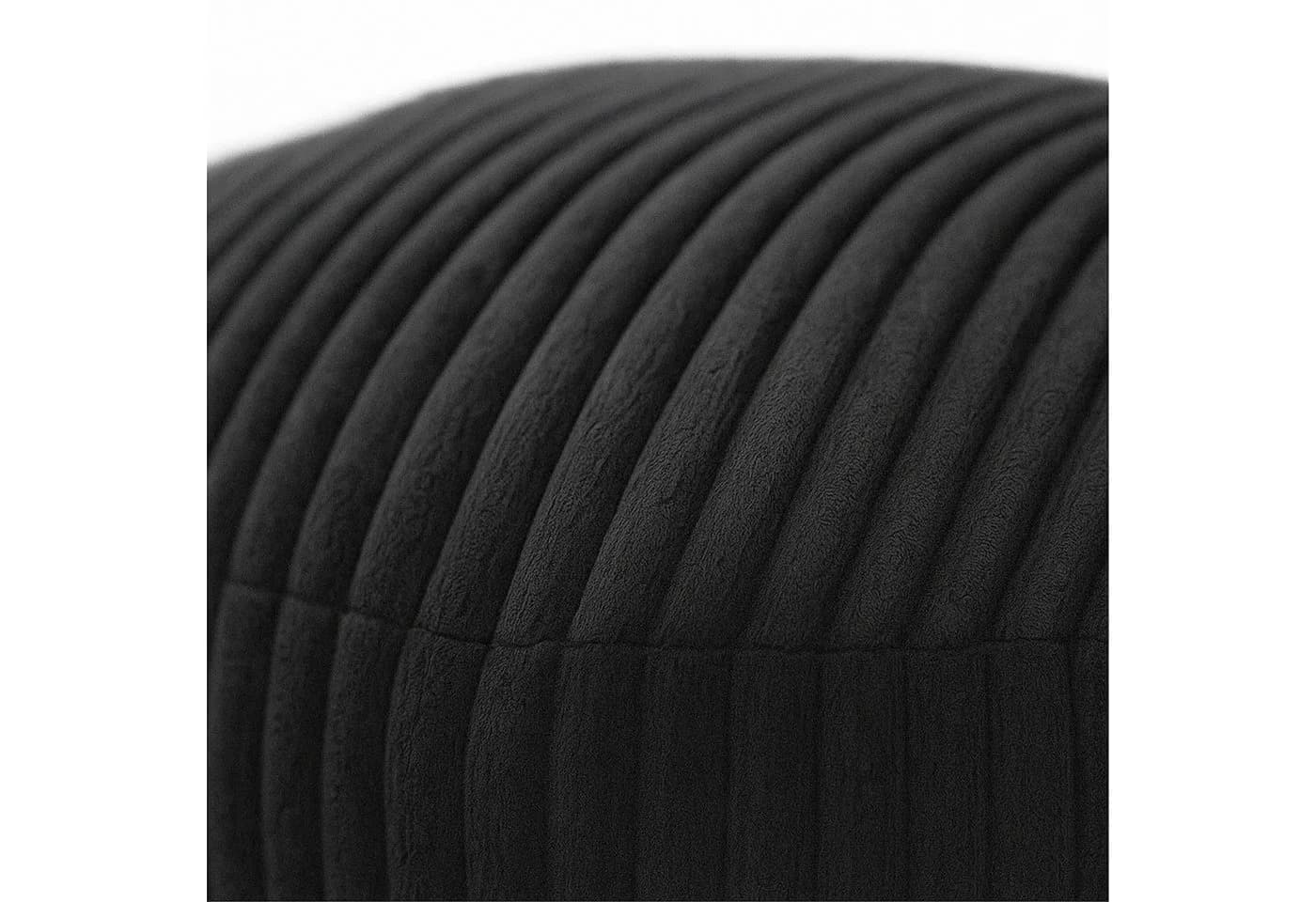 relaxdays Pouf mit Cordbezug, Schwarz, Boho-Design - Bild 5