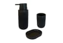 RELAXDAYS Badaccessoire-Set 3-teilig Schwarz Kunstharz Bild 2