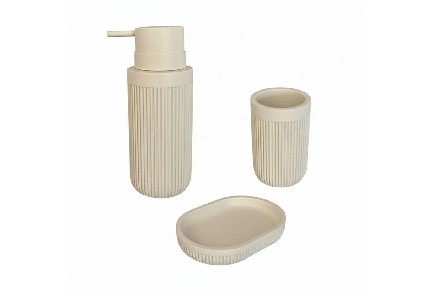 RELAXDAYS Badaccessoire-Set 3-teilig Beige - Bild 2