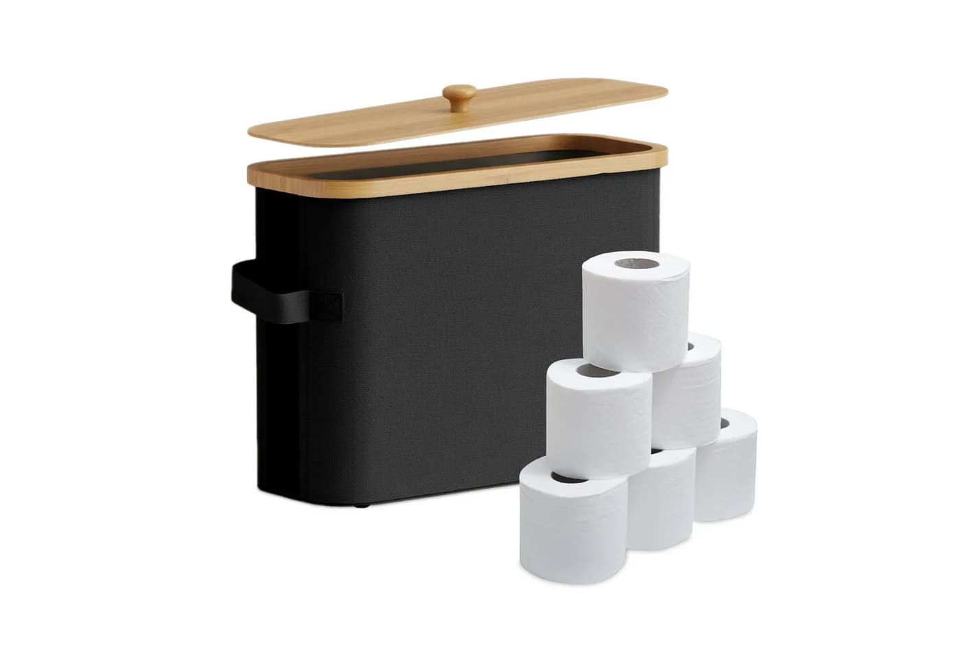 relaxdays Toiletten-Ersatzrollenhalter 12 Rollen Schwarz - Bild 2