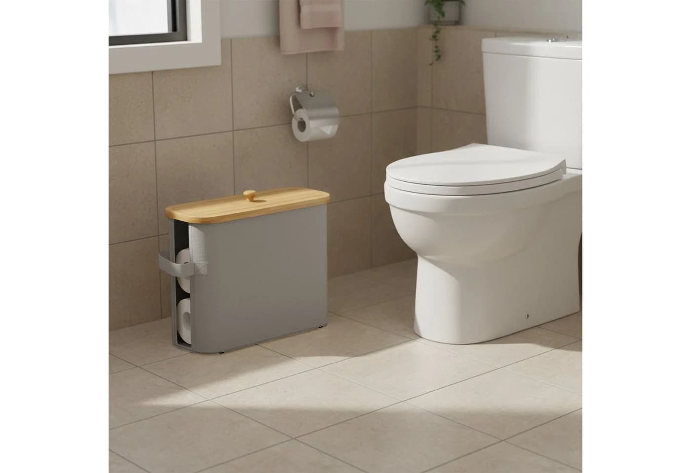 relaxdays Toiletten-Ersatzrollenhalter 12 Rollen grau - Bild 5