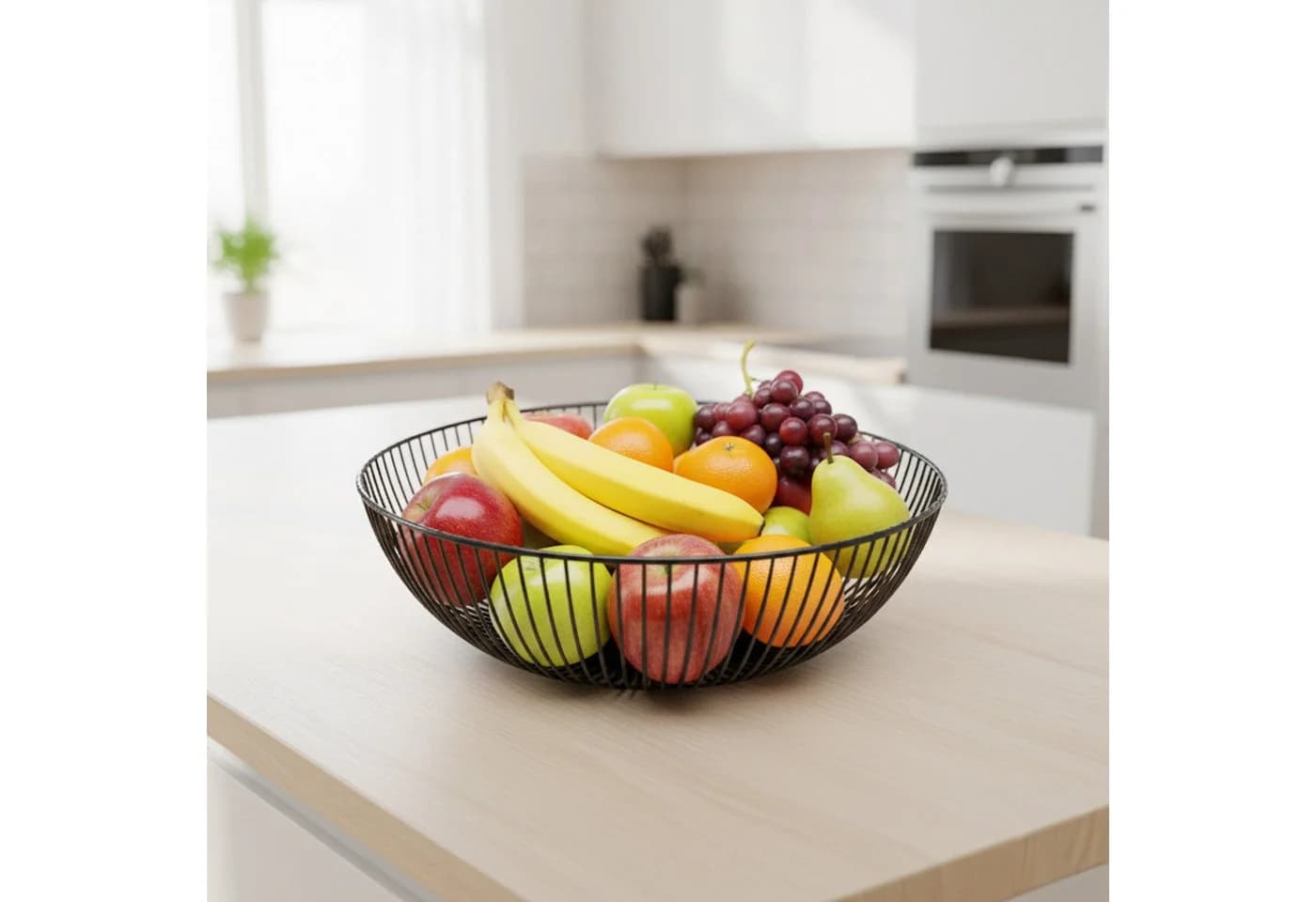 relaxdays Obstschale aus Eisen Schwarz Gitter-Design