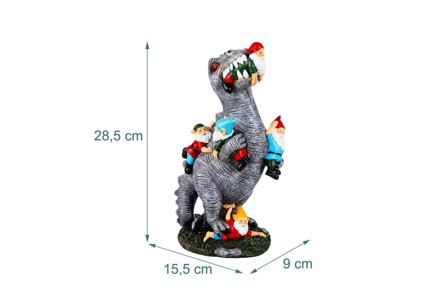 relaxdays Gartenfigur T-Rex frisst Gartenzwerge Bunt - Bild 4