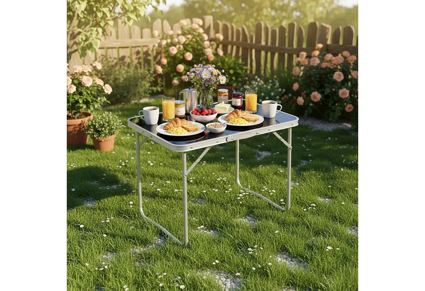 relaxdays Klappbarer Campingtisch Schwarz - Bild 5
