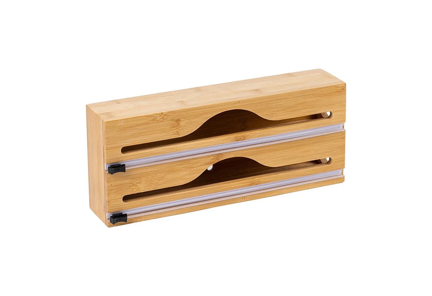 relaxdays Folienspender aus Bambus, 2 Rollen - Bild 2