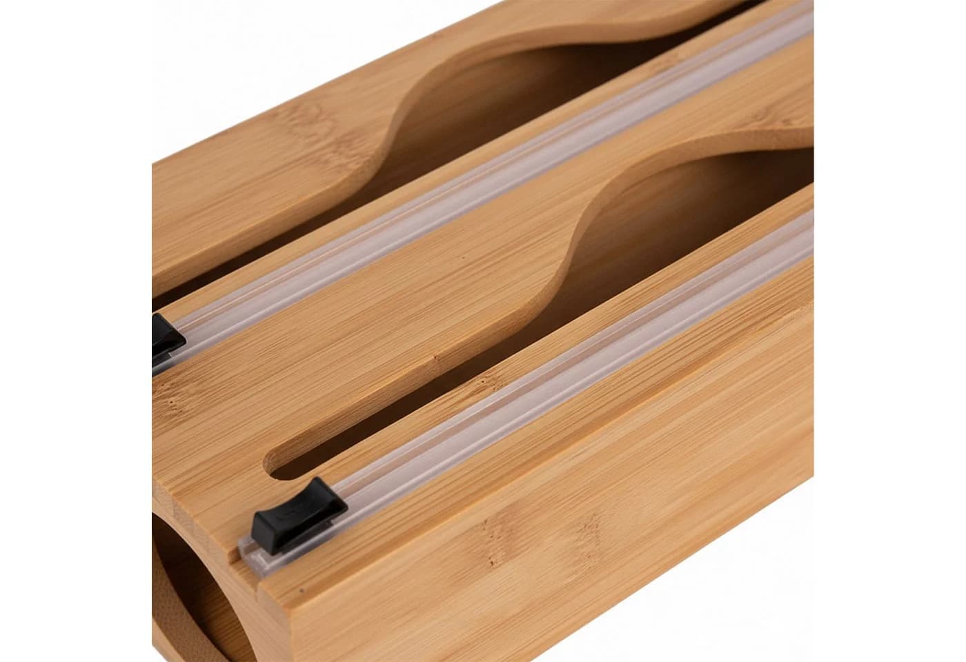 relaxdays Folienspender aus Bambus, 2 Rollen - Bild 5