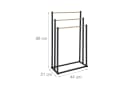 relaxdays Handtuchständer 3 Stangen Schwarz Metall Holzoptik Bild 4