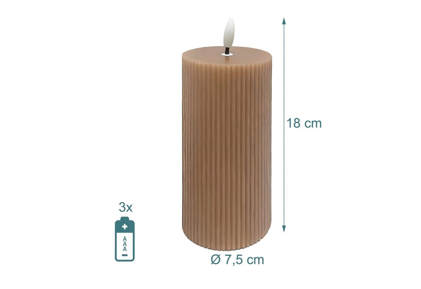 relaxdays LED-Kerze 4er Set 18 cm Mocha Mousse - Bild 4