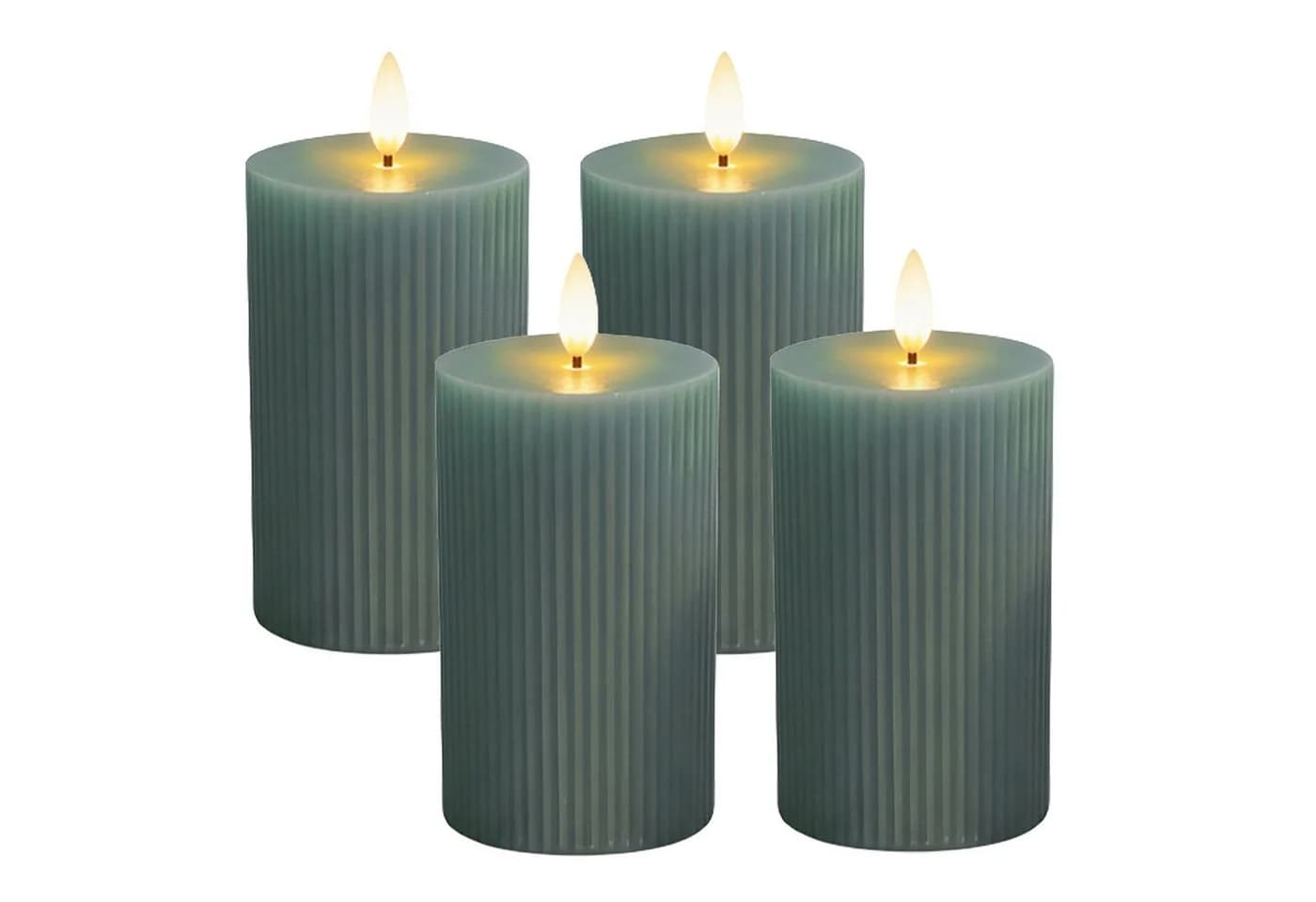 relaxdays LED-Kerze 4er Set Khaki - Bild 2