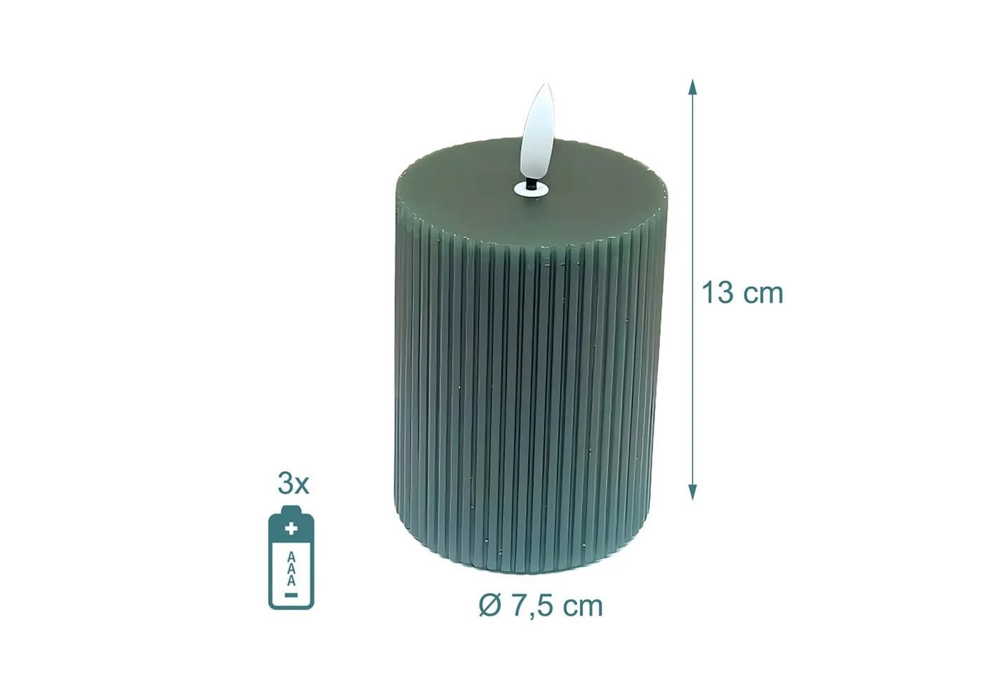 relaxdays LED-Kerze 4er Set Khaki - Bild 4
