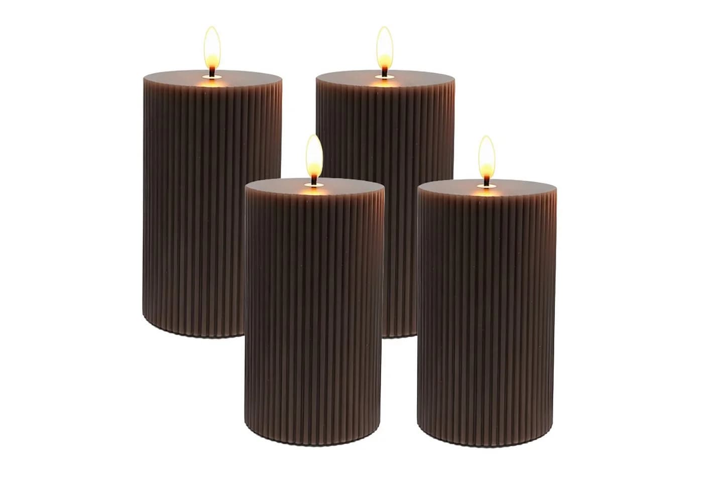relaxdays LED-Kerze 4er Set 13 cm Coffee - Bild 2