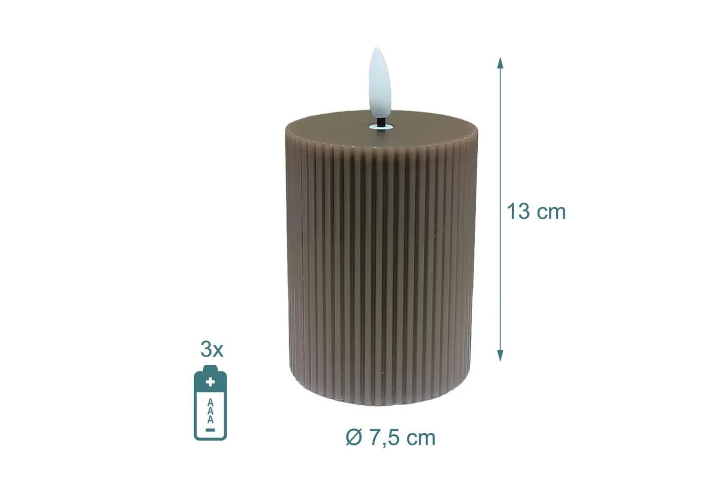 relaxdays LED-Kerze 4er Set 13 cm Coffee - Bild 4