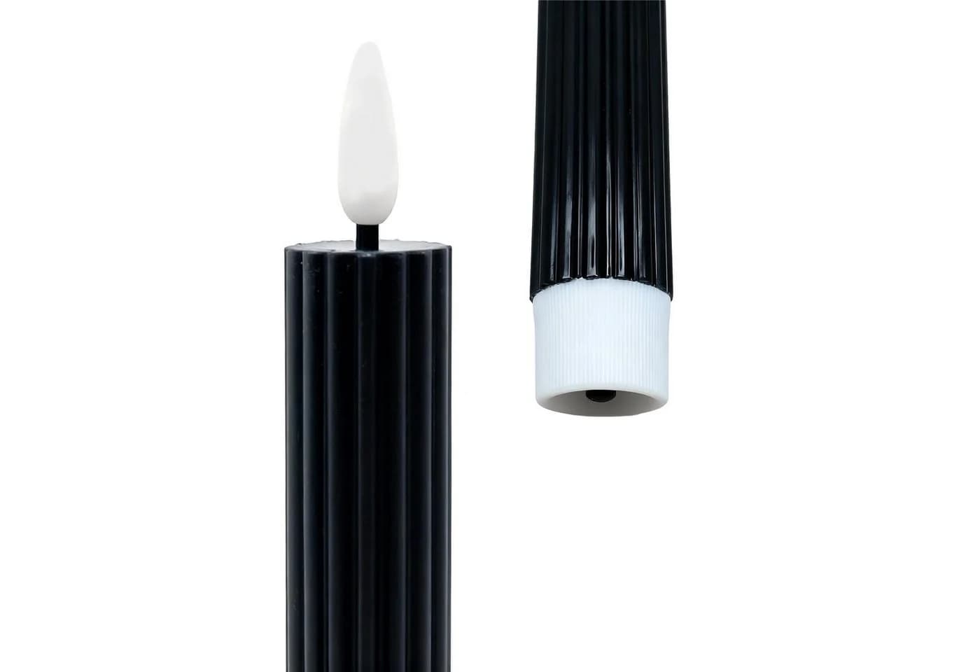 relaxdays LED-Stabkerzen 6er Set Schwarz Echtwachs - Bild 5