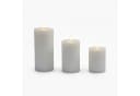 relaxdays LED-Kerze 3er Set Hellgrau Flackernde Flamme Bild 2