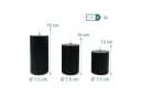 relaxdays LED-Kerze 3er Set Schwarz Flackernde Flamme Bild 4