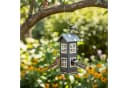 relaxdays Vogelhaus zum Aufhängen Grün Silber Weiß Hausform Bild 3
