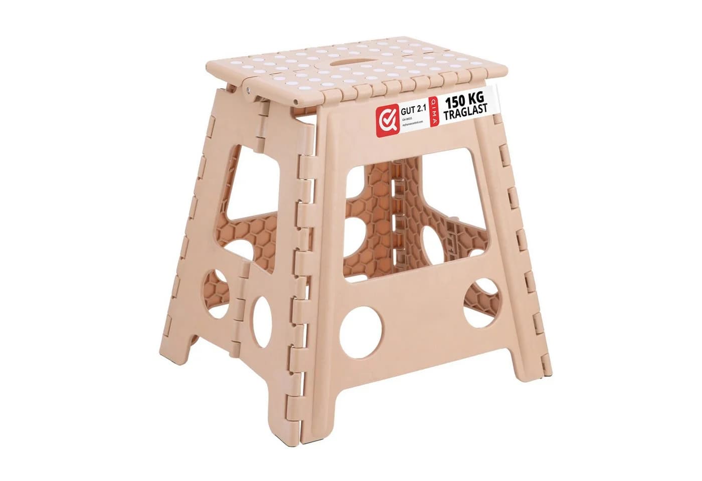 relaxdays Tritthocker Klapphocker faltbar XL Beige - Bild 2