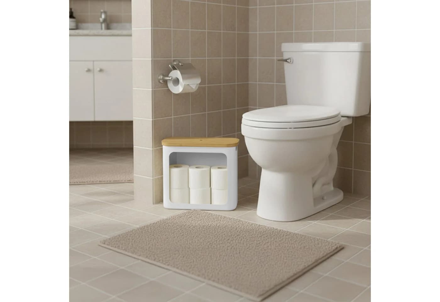 relaxdays Toiletten-Ersatzrollenhalter 12 Rollen weiß