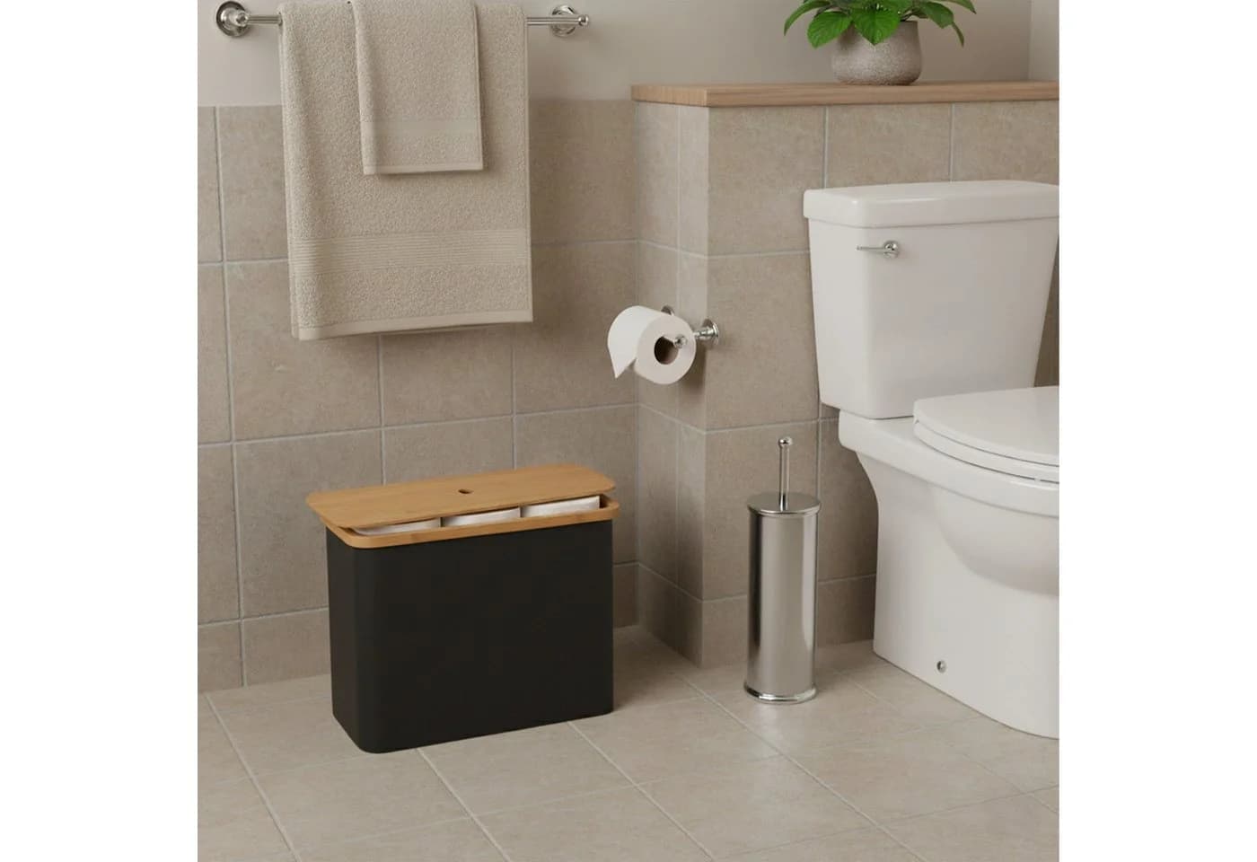 relaxdays Toiletten-Ersatzrollenhalter 12 Rollen Schwarz - Bild 5