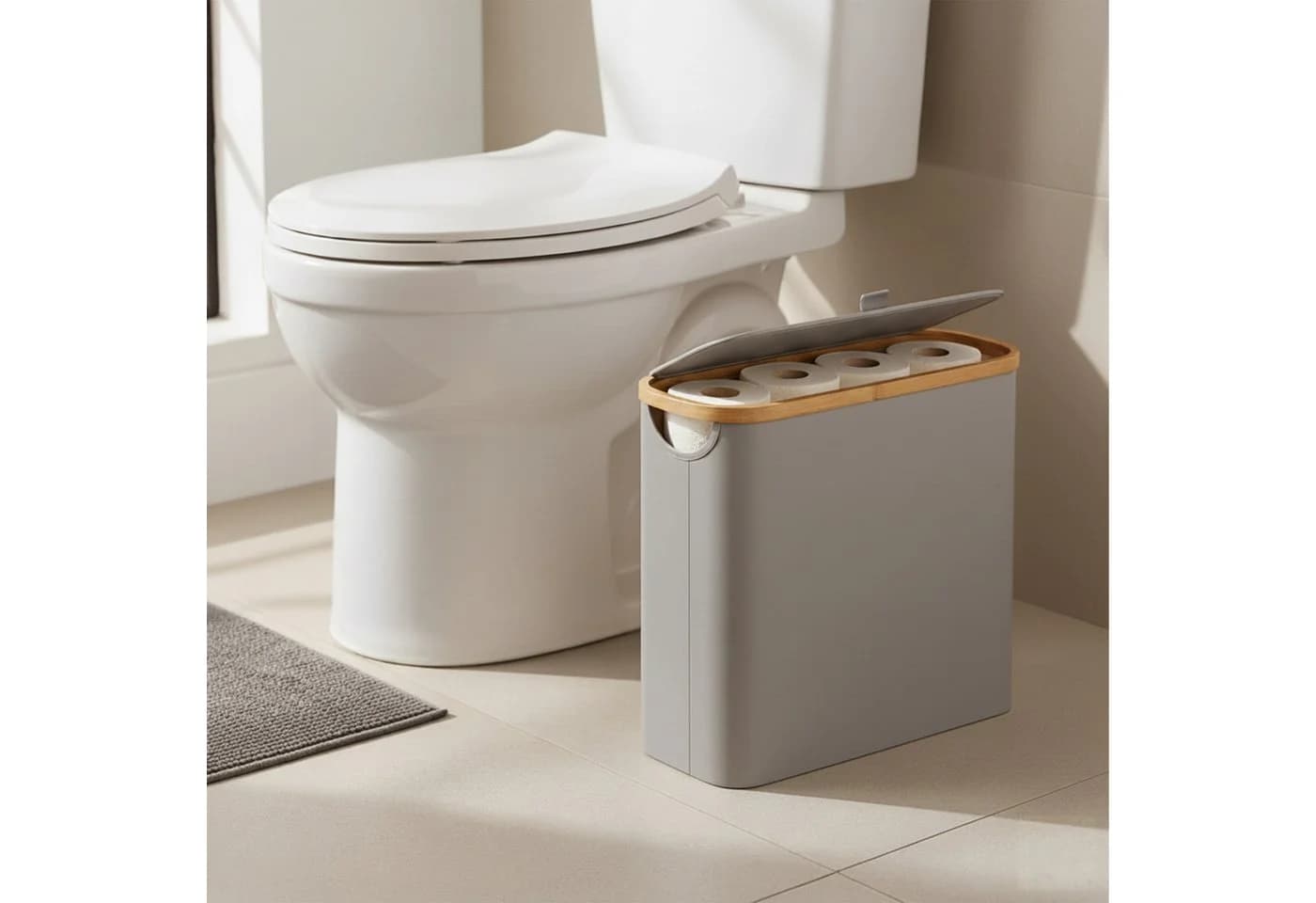 relaxdays Toiletten-Ersatzrollenhalter 12 Rollen Grau - Bild 5