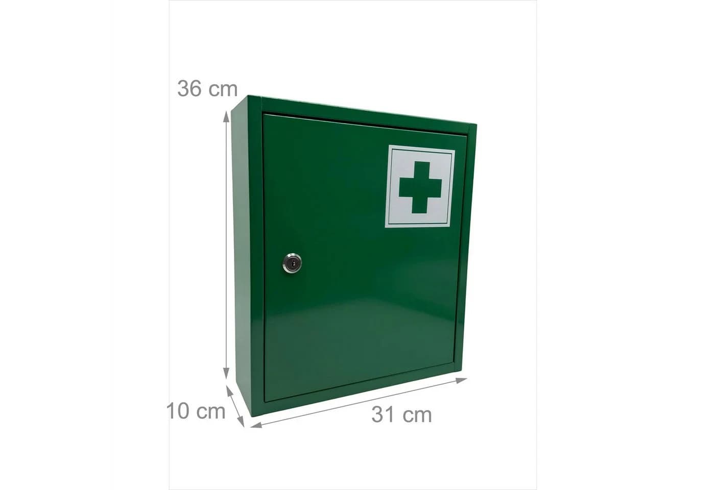 relaxdays Medizinschrank Abschließbarer Medizinschrank mit Kreuz Grün - Bild 4